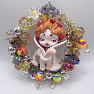 Handmade Beaded Car Hanging Charm with Cartoon Pendant